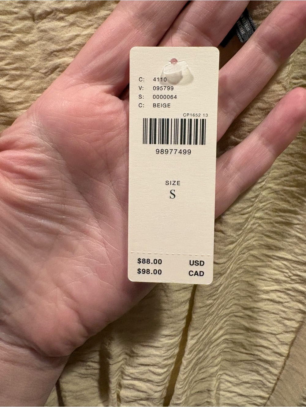Anthropologie The Della Pleated-Waist Shell Top – Size S (Beige) - Picture 5 of 8